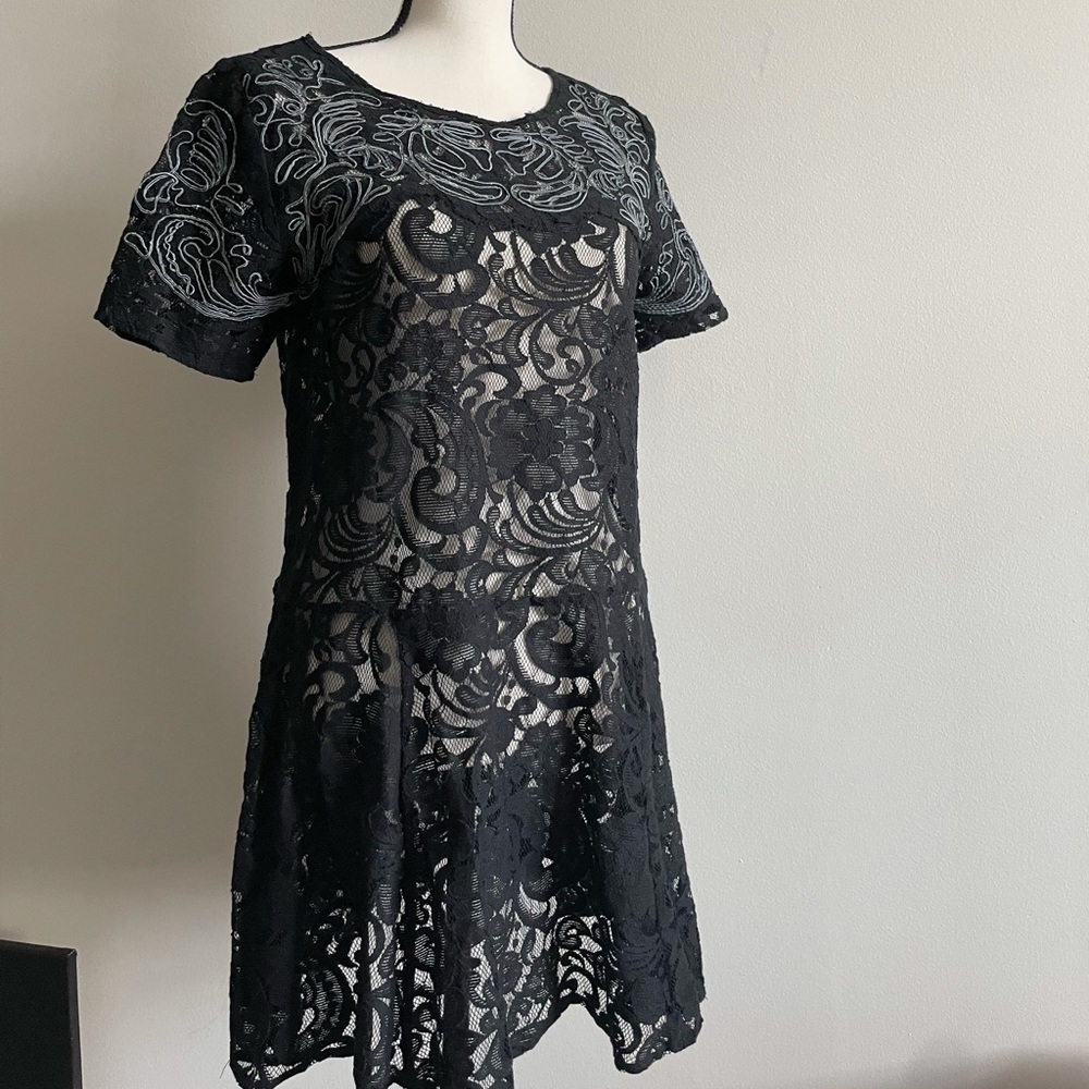 Free People Lace See Through Dress Sz M